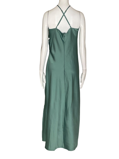Vestido She+Sky Lencero Satinado Verde-Talla M