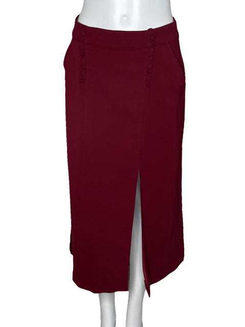 Falda A.L.C. Botones Bolsillo Rojo-Talla 2