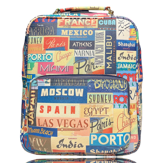 Bolso Parfois Backpack Postales Beige-Talla L