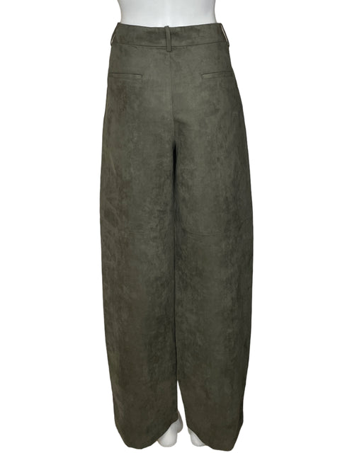 Pantalón Zara Velour Straight Verde-Talla L