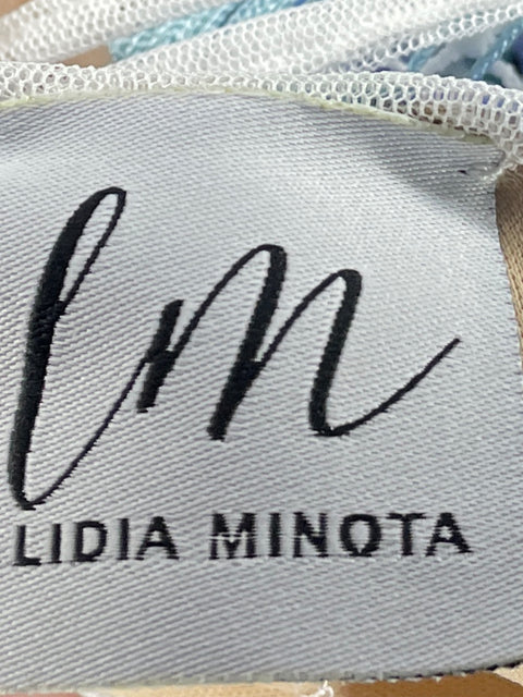 Vestido Lidia Minota Bordado Azul-Talla  M