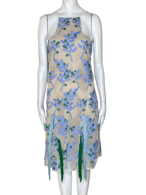 Vestido Lidia Minota Bordado Azul-Talla  M