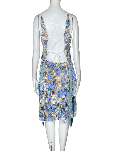 Vestido Lidia Minota Bordado Azul-Talla  M