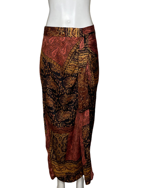 Falda Zara Estampado Rojo-Talla M