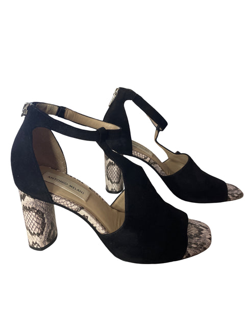 Calzado Antonio Melani Tacon Cuadrado Negro- Talla 8