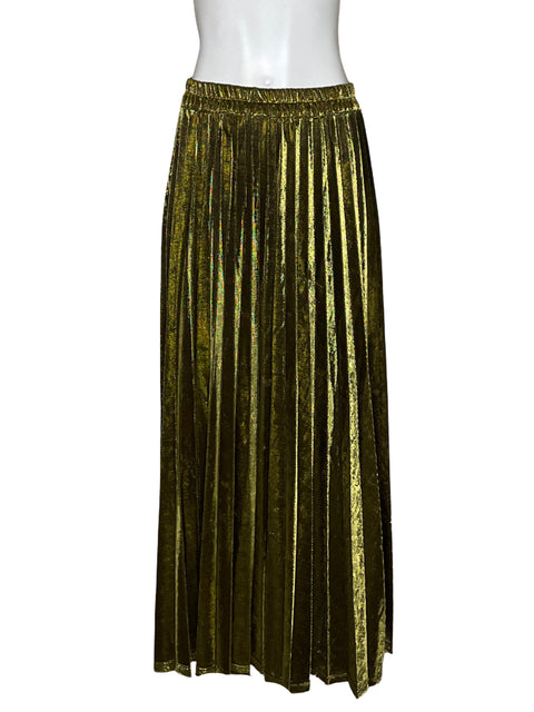 Falda Chartou Plisado Metalizado Dorado-Talla S