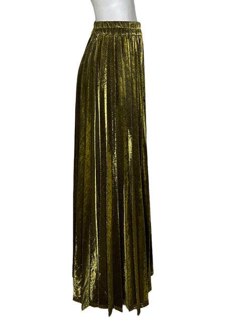 Falda Chartou Plisado Metalizado Dorado-Talla S