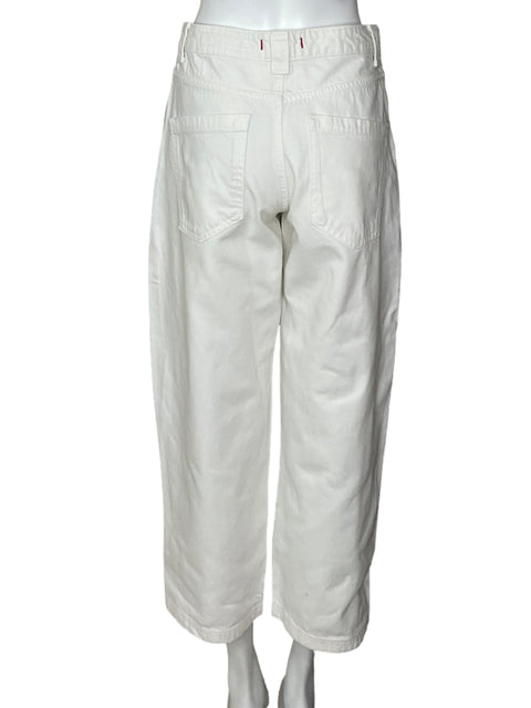 Pantalón Zara Baggy Denim Blanco-Talla 6
