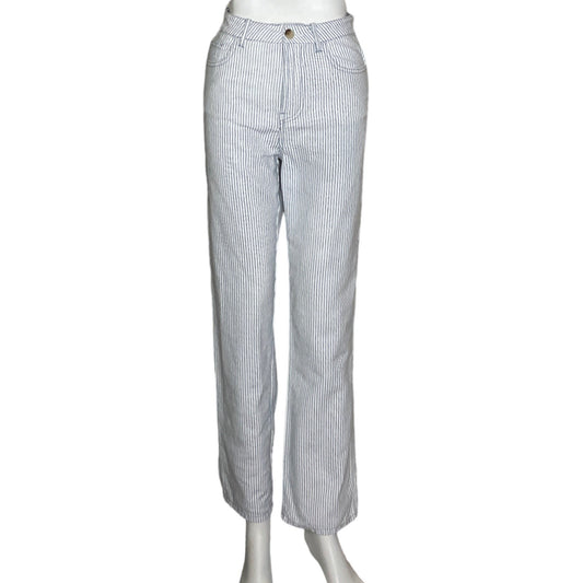 Pantalon Zara Recto Lineas Azul-Talla 2