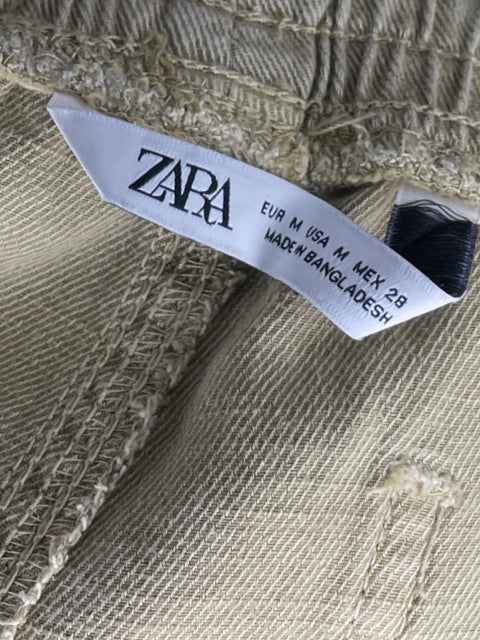 Pantalón Zara Casual Ajustable Marrón-Talla M