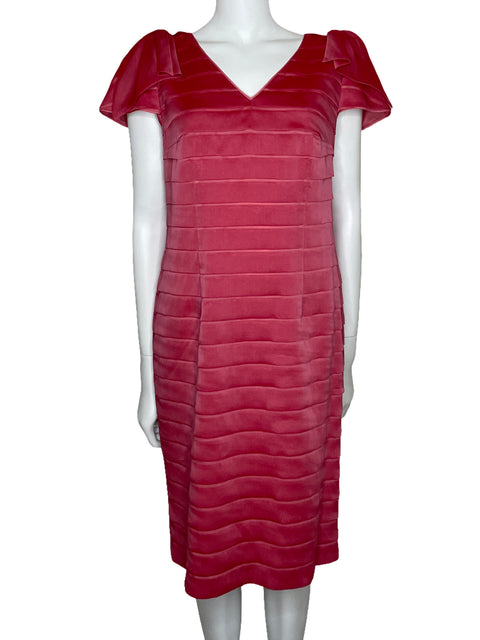 Vestido Julian Gil Pliegues Midi Rosado-Talla 44