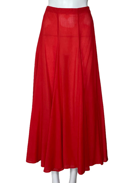 Falda Zara Maxi Fluida Naranja-Talla M