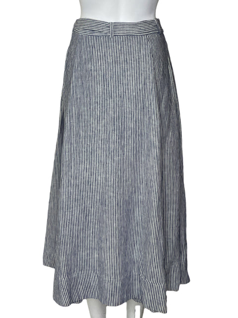 Falda Ralph Lauren Maxi Rayas Azul-Talla 8