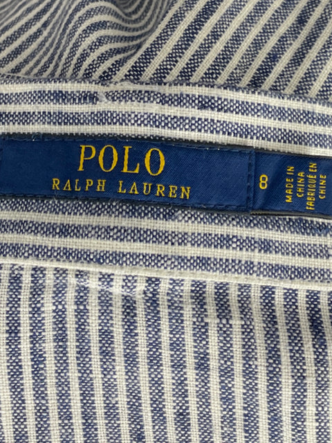 Falda Ralph Lauren Maxi Rayas Azul-Talla 8