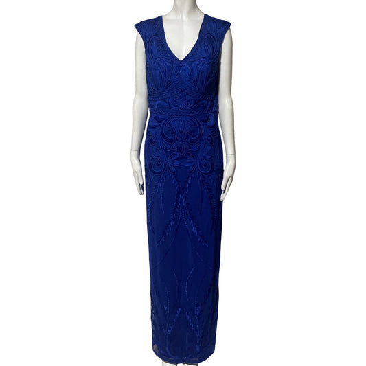 Vestido Suewong Encaje Cuello V Azul-Talla 10