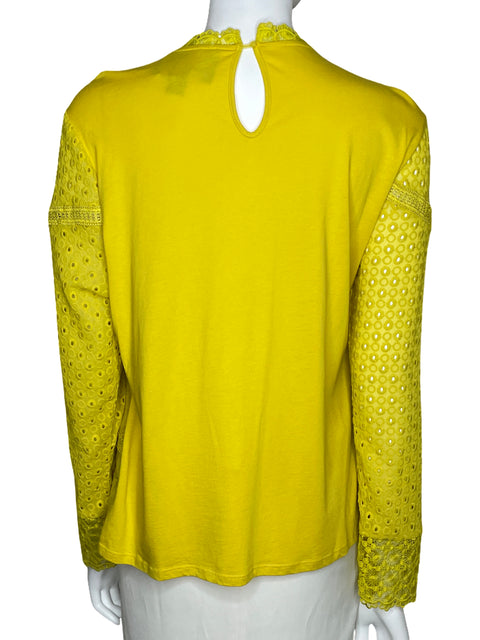 Blusa James Coviello Encaje Manga Larga Amarillo-Talla XL