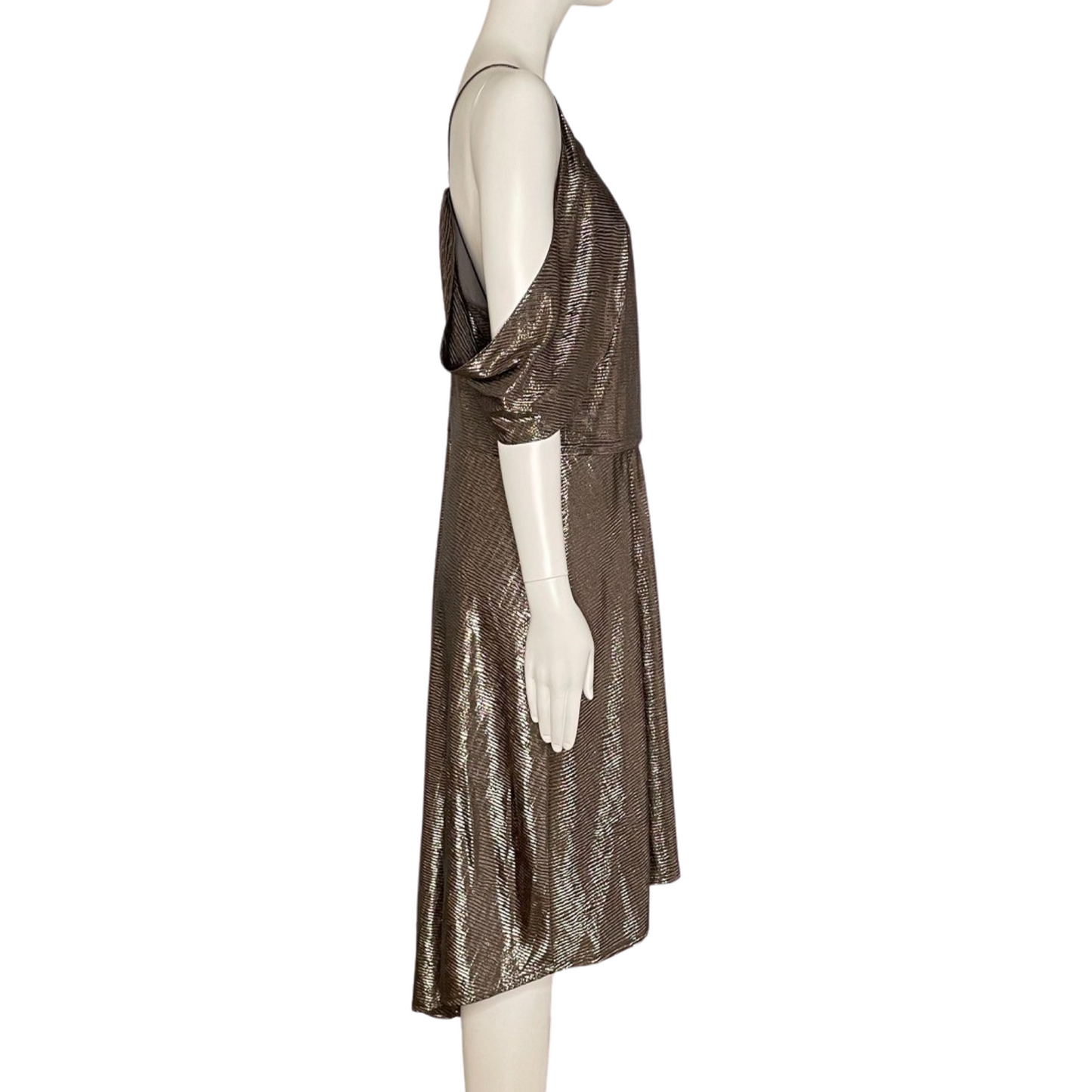 Vestido Halston Brillos Gris - Talla 8