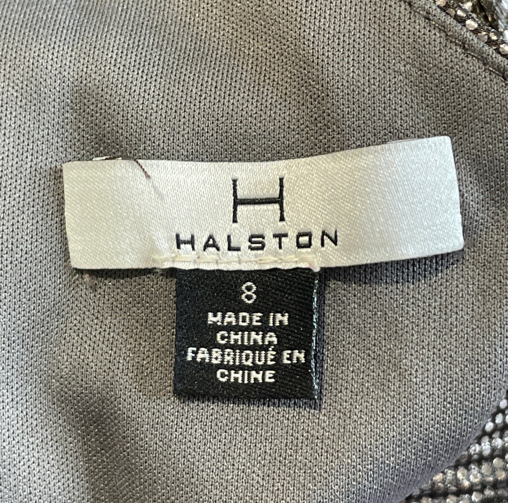 Vestido Halston Brillos Gris - Talla 8