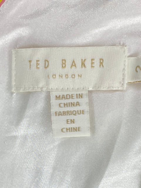 Vestido Ted Baker Halter Floral Blanco-Talla 2