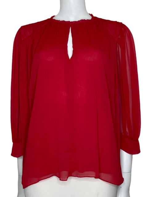 Blusa Zara Fluida Casual Rojo-Talla L