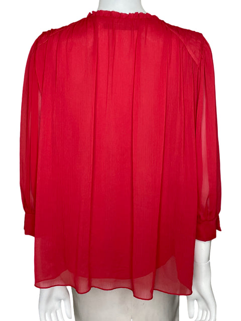 Blusa Zara Fluida Casual Rojo-Talla L