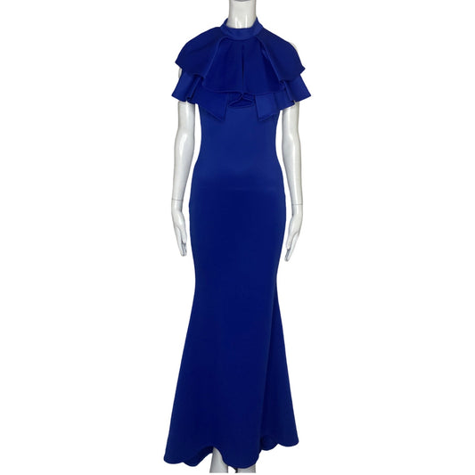 Vestido Glamour By Frida Cuello Vuelos Azul-Talla S