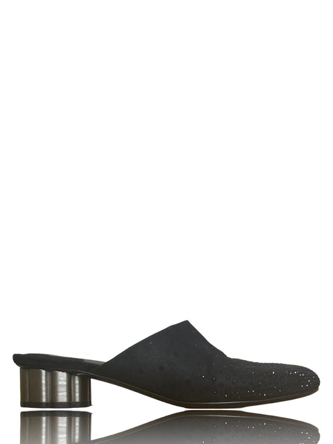 Calzado Salvatore Farragamo Mules Pedreria Negro-Talla 35