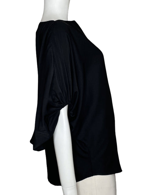 Blusa Janethy Fluida Mangas Puff Negro-Talla U