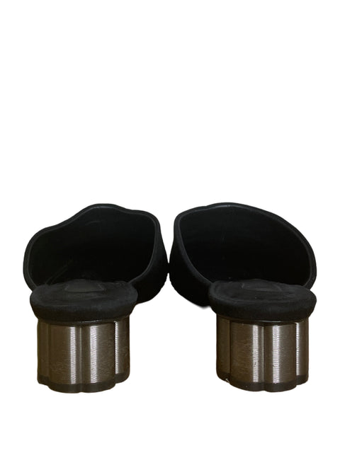 Calzado Salvatore Farragamo Mules Pedreria Negro-Talla 35