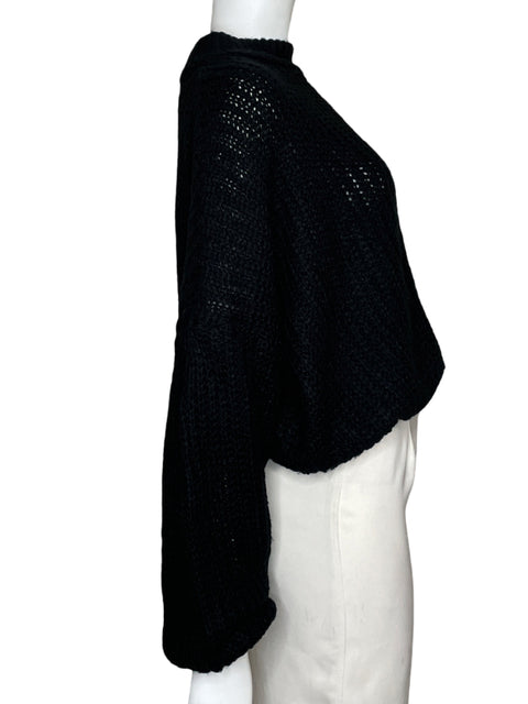 Knit Sueter Simplee Manga Larga Negro-Talla U