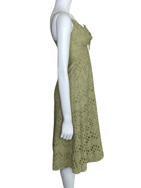 Vestido Express Tirantes Troquelado Verde-Talla XS
