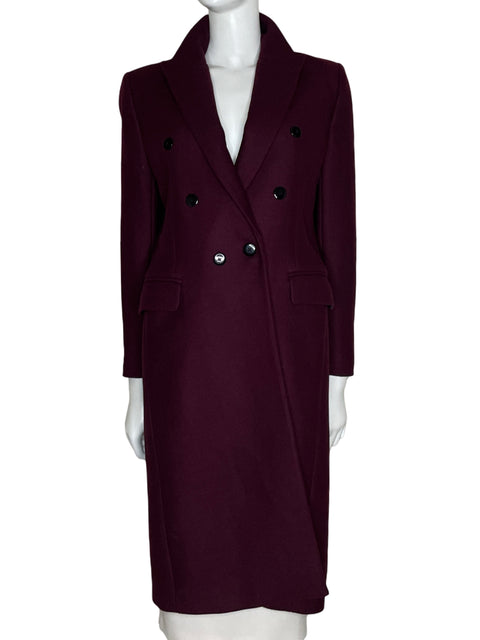 Gabardina Zara Manteco Bolsillos Rojo-Talla S