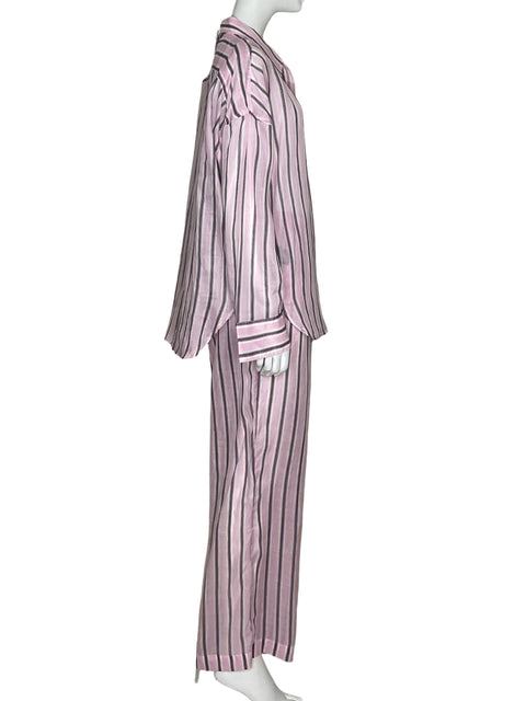 Set MNG Rayas Pijamero Rosado-Talla L