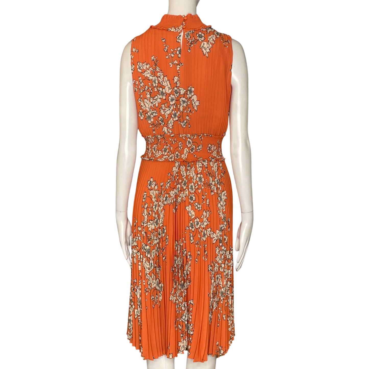 Vestido Nanette Plisado Cuello Alto Estampado Flores
Naranja-Talla 4