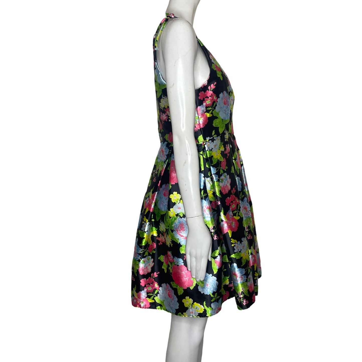 Vestido Lazaro Sanchez Tiras Flores Verde-Talla M