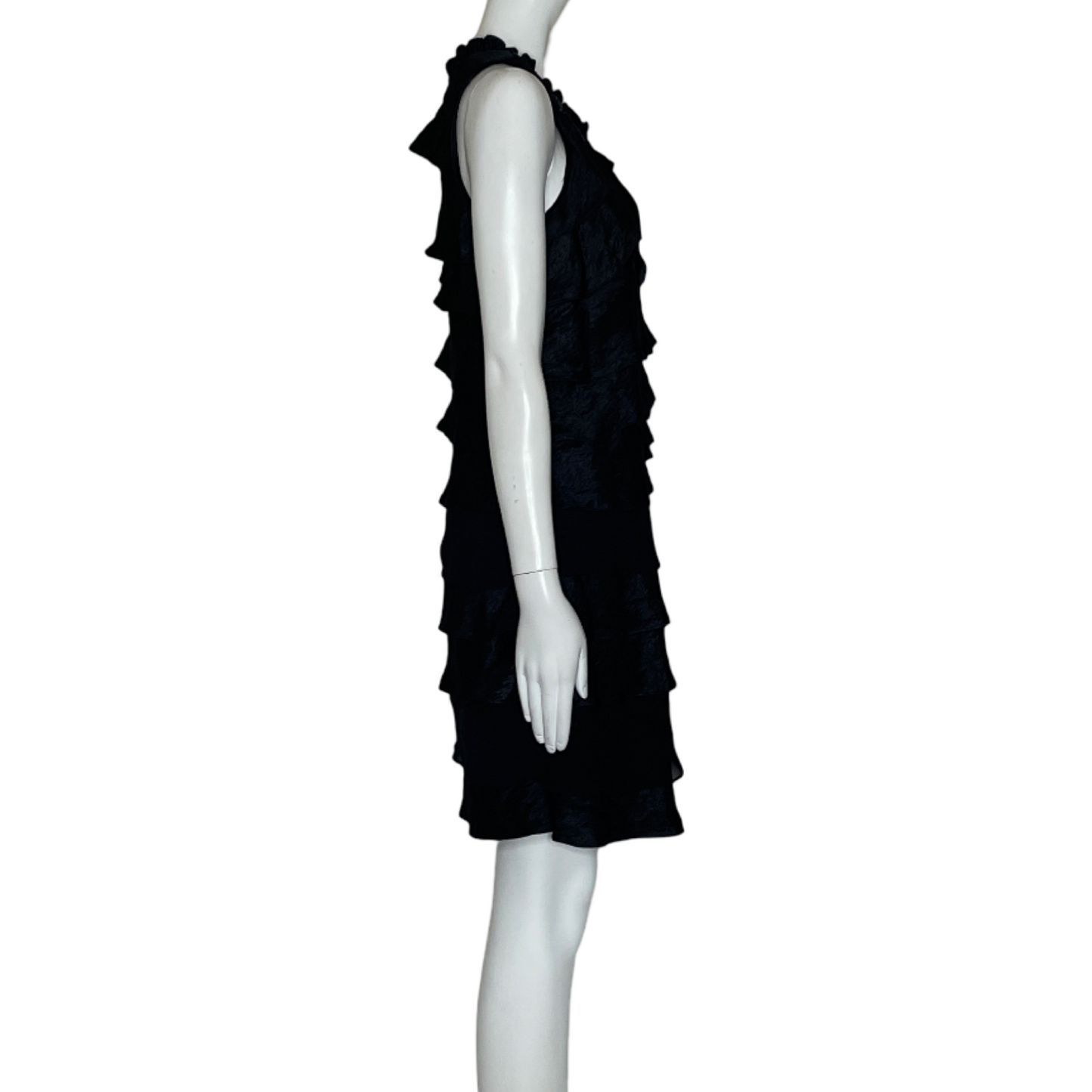 Vestido S.L.Fashions Abalorio Vuelos Negro-Talla 8