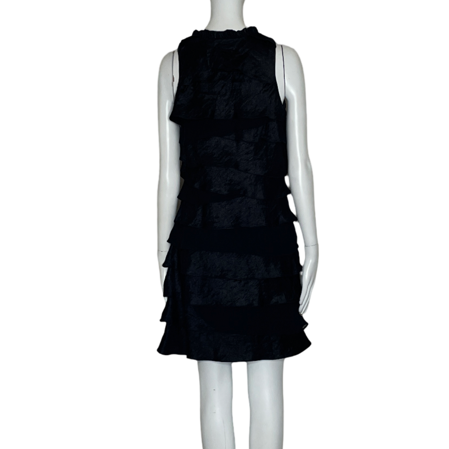 Vestido S.L.Fashions Abalorio Vuelos Negro-Talla 8