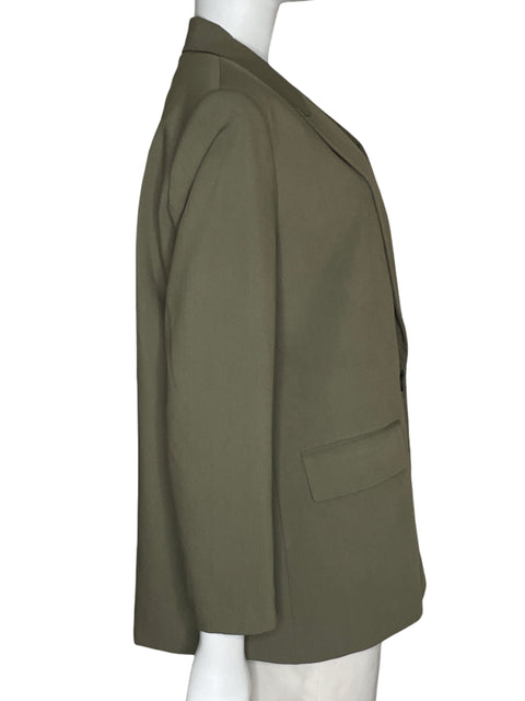 Blazer Zara Bolsillos Un Botón Verde-Talla M