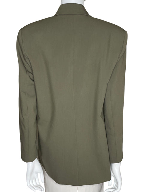 Blazer Zara Bolsillos Un Botón Verde-Talla M