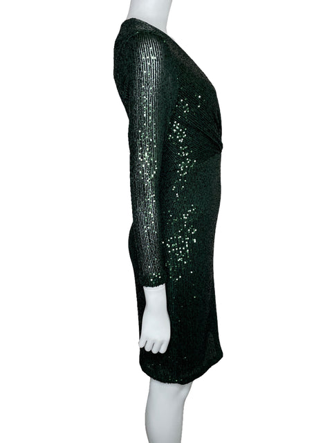 Vestido Calvin Klein Lentejuelas Midi Verde-Talla 2