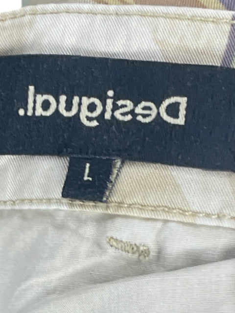 Pantalón Desigual Estampado Cargo Beige-Talla L
