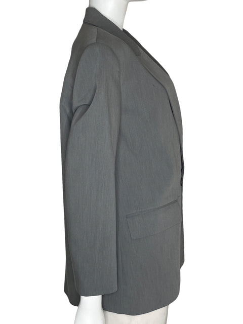 Blazer Zara Bolsillos Un Botón Gris-Talla M