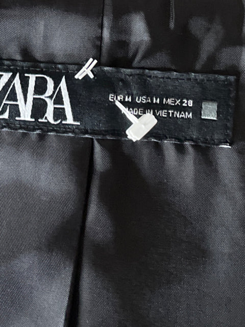 Blazer Zara Bolsillos Un Botón Gris-Talla M