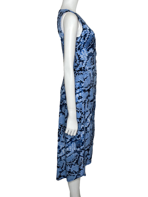Vestido London Times Midi Drapeado Azul-Talla 4