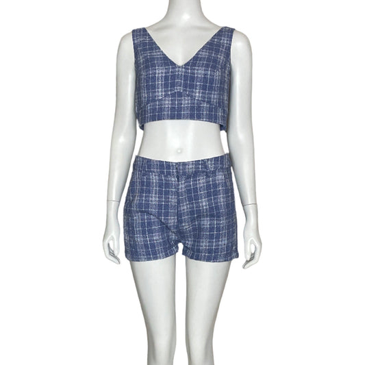 Set Storia Top+Short Cuados Azul-Talla S