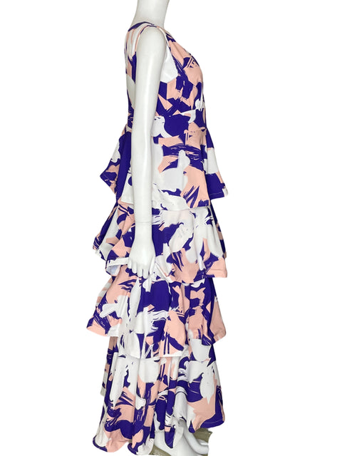 Vestido Tesoro TPS Maxi Vuelos Floral Rosado-Talla U