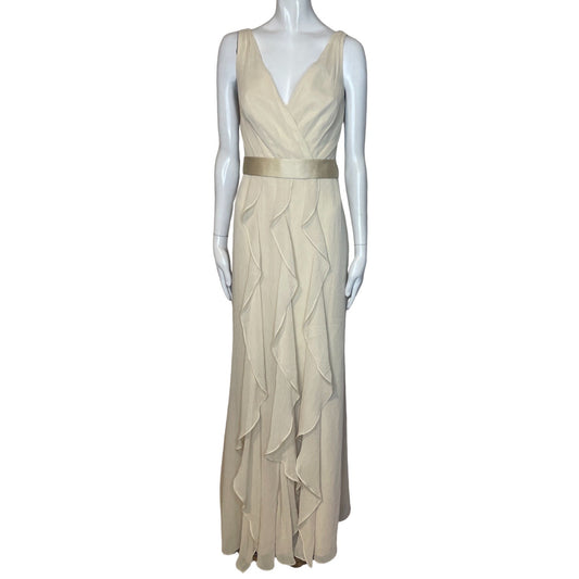 Vestido White By Vera Wang Vuelos Beige-Talla- 8