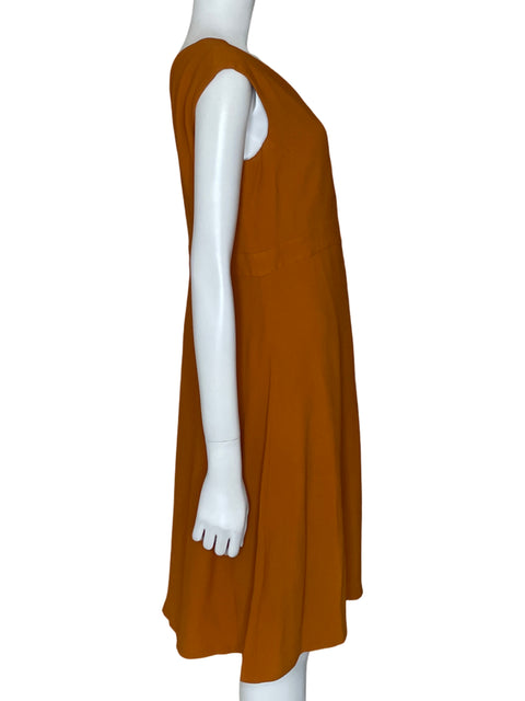 Vestido Massimo Dutti Mini Cuello V Naranja-Talla 10