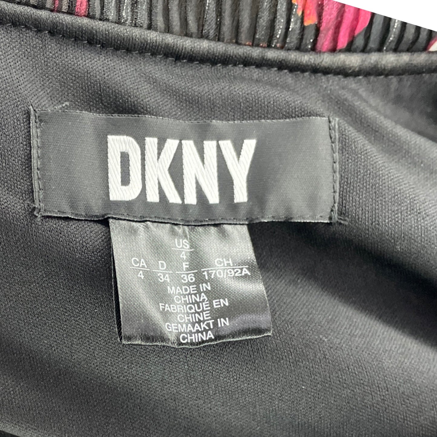 Vestido DKNY Floral Metalizado Negro-Talla S