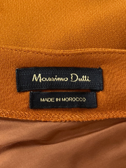 Vestido Massimo Dutti Mini Cuello V Naranja-Talla 10